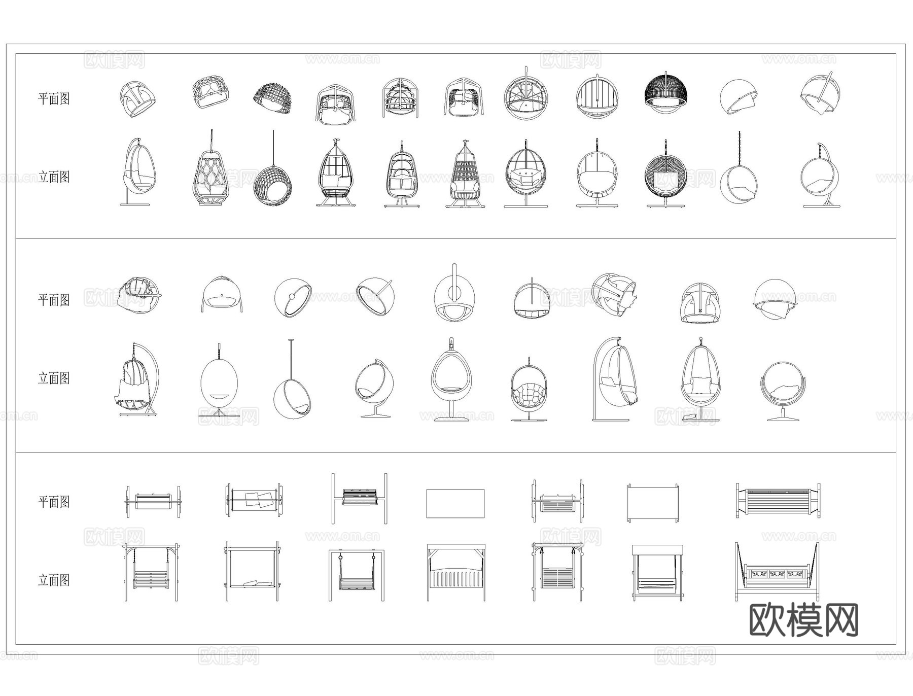 户外庭院桌椅CADcad施工图