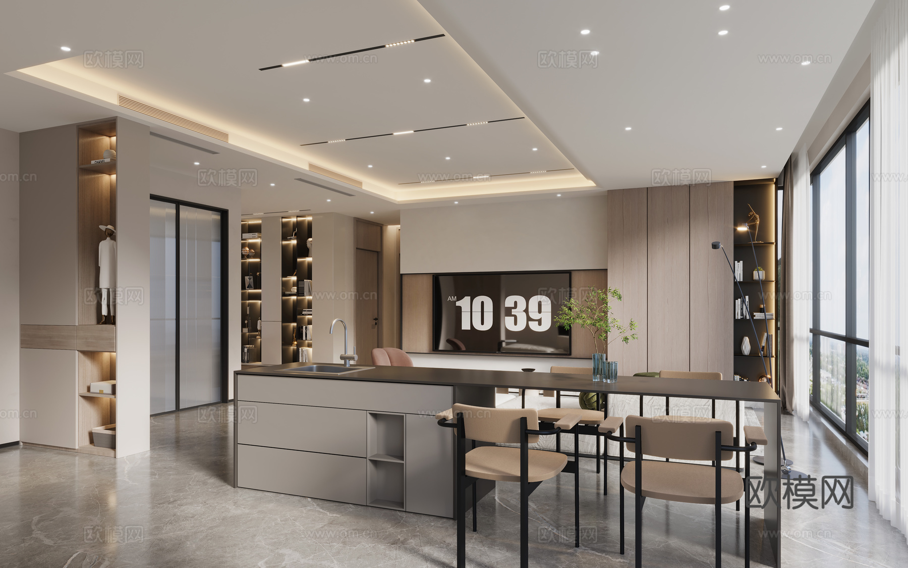 客餐厅3d模型下载