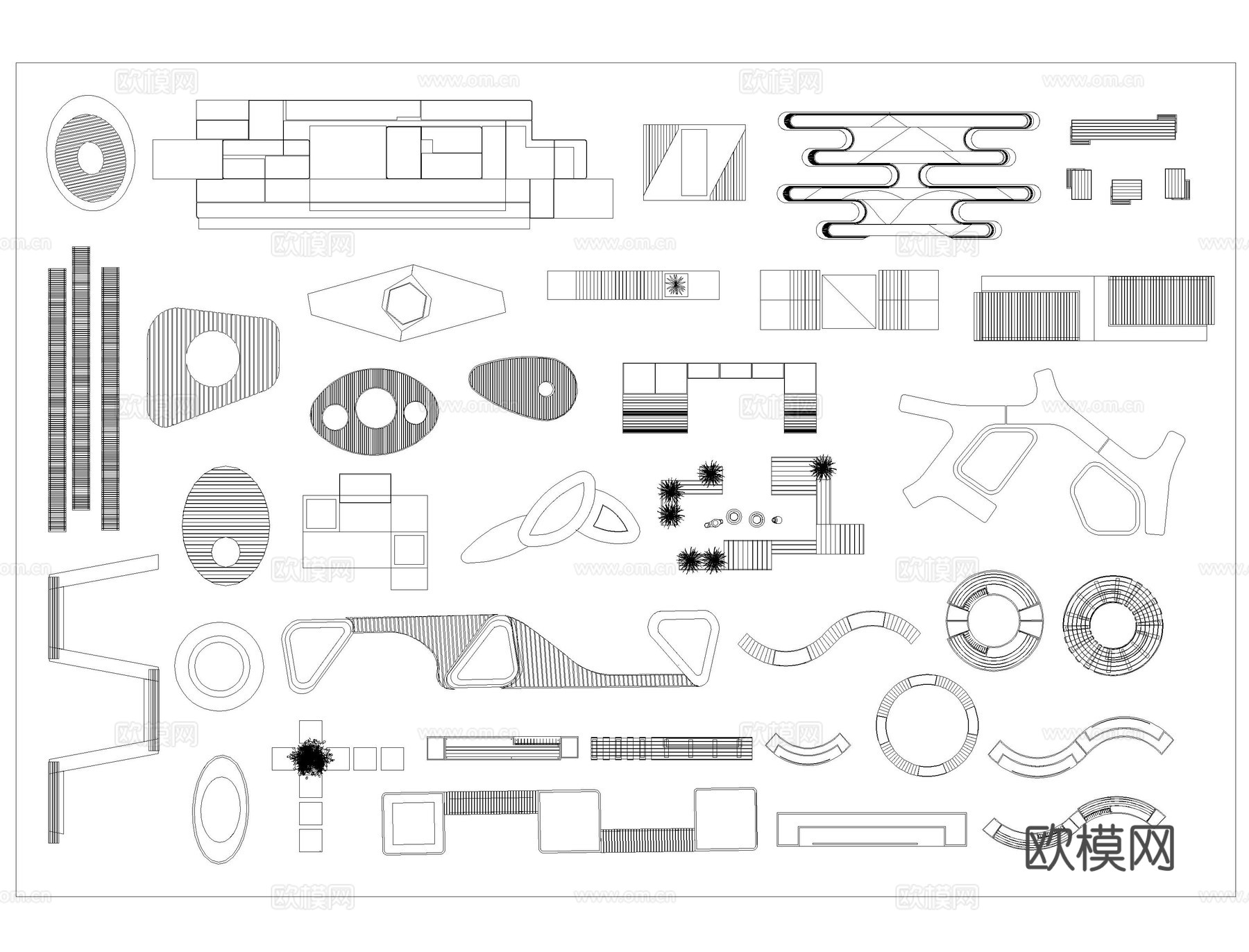 树池坐凳平面CADcad施工图