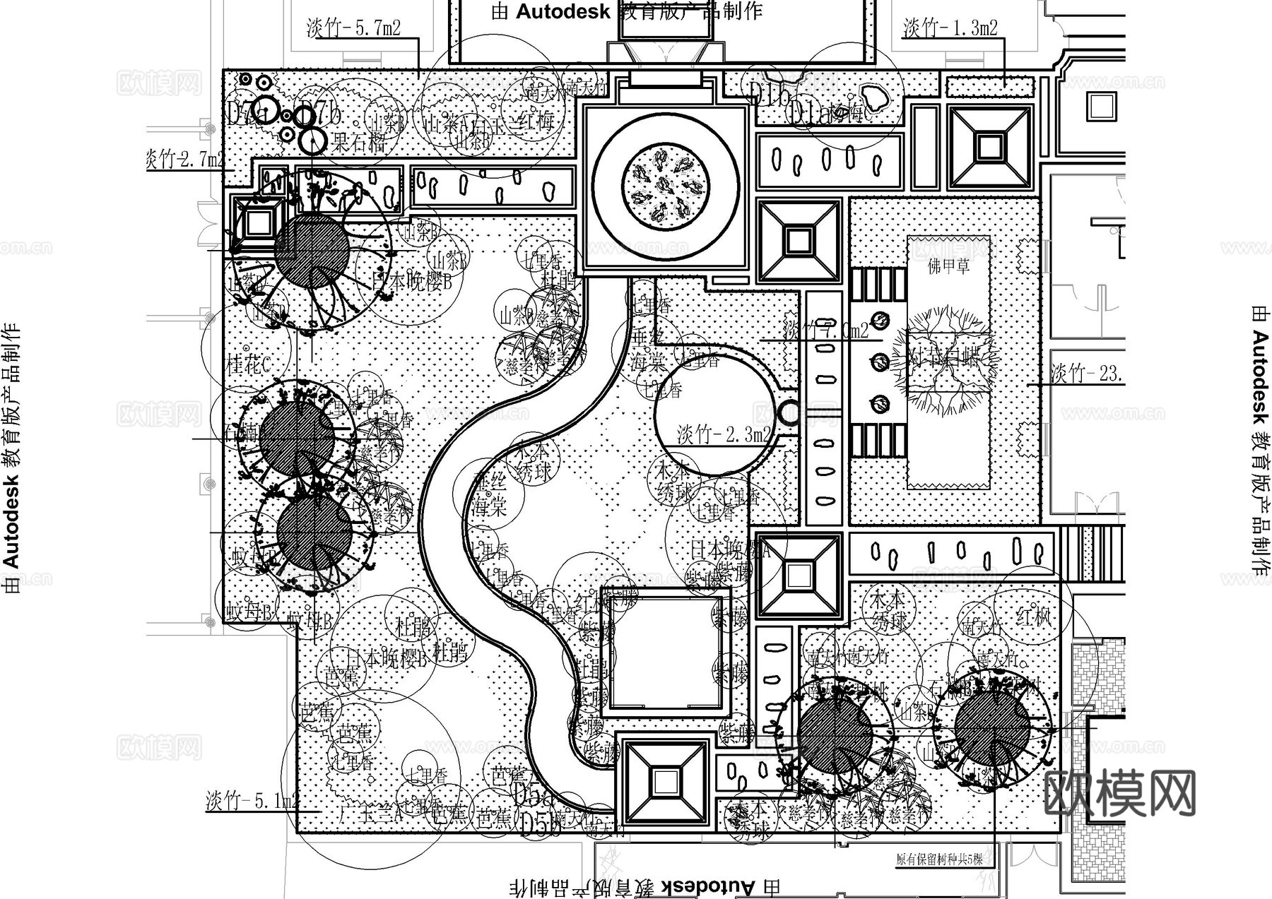园林古镇施工图cad施工图