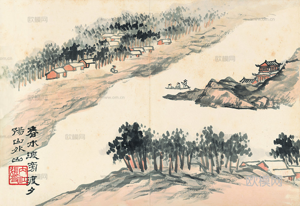 张大千绘画作品，中国近现代水墨画，写意水墨画19下载