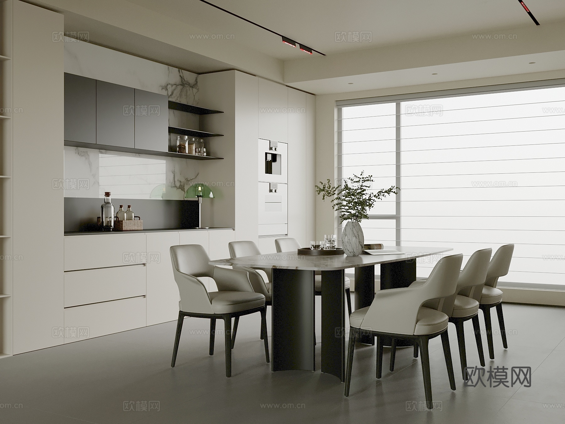 现代餐厅su模型