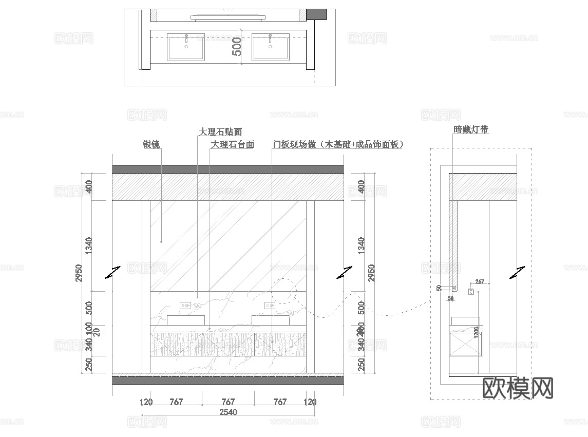 轻奢大平层 样板间 最新全套施工图 效果图合集cad施工图