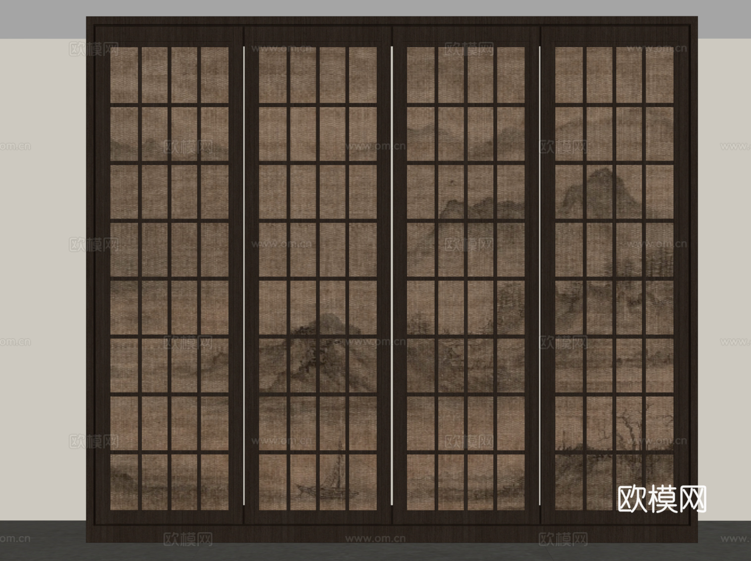 新中式衣柜 成品衣柜su模型