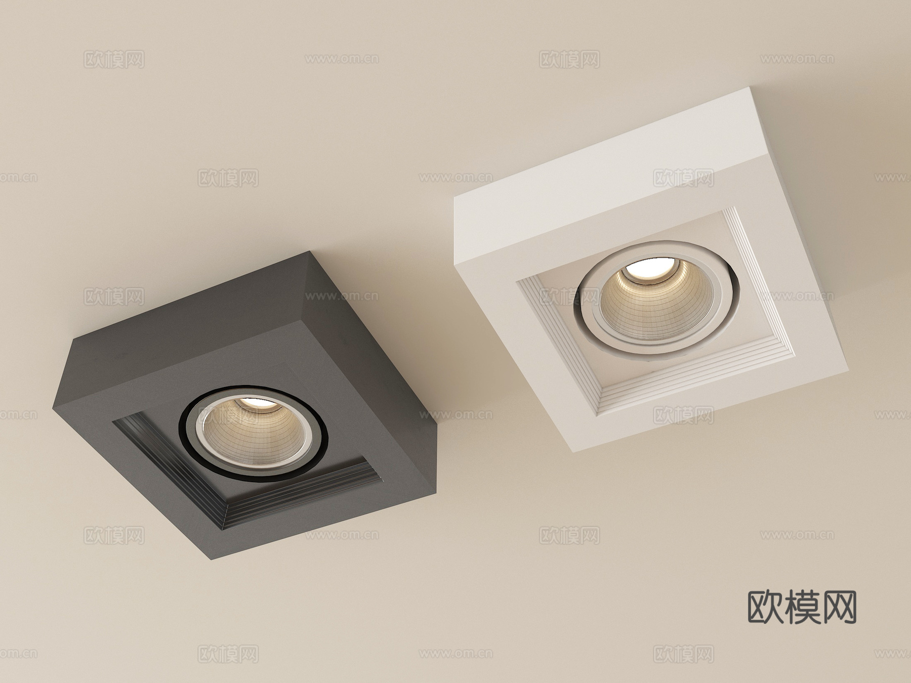 现代筒灯射灯 明装筒灯su模型