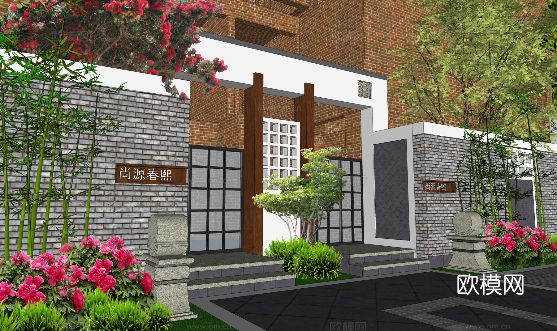 水池 阳光房 微景观 露台 造景 屋顶花园 水景 景观su模型