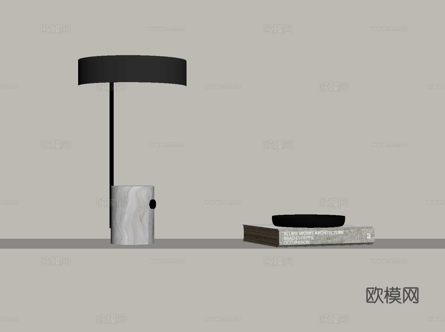 现代轻奢风台灯su模型