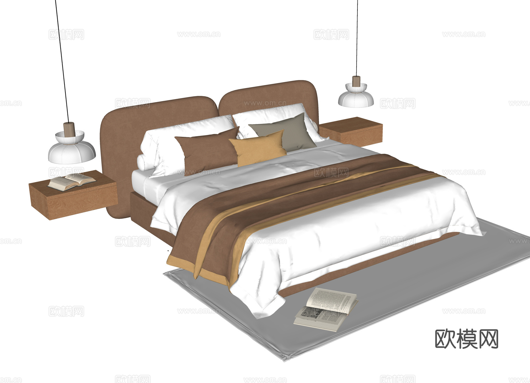 现代儿童床 单人床su模型