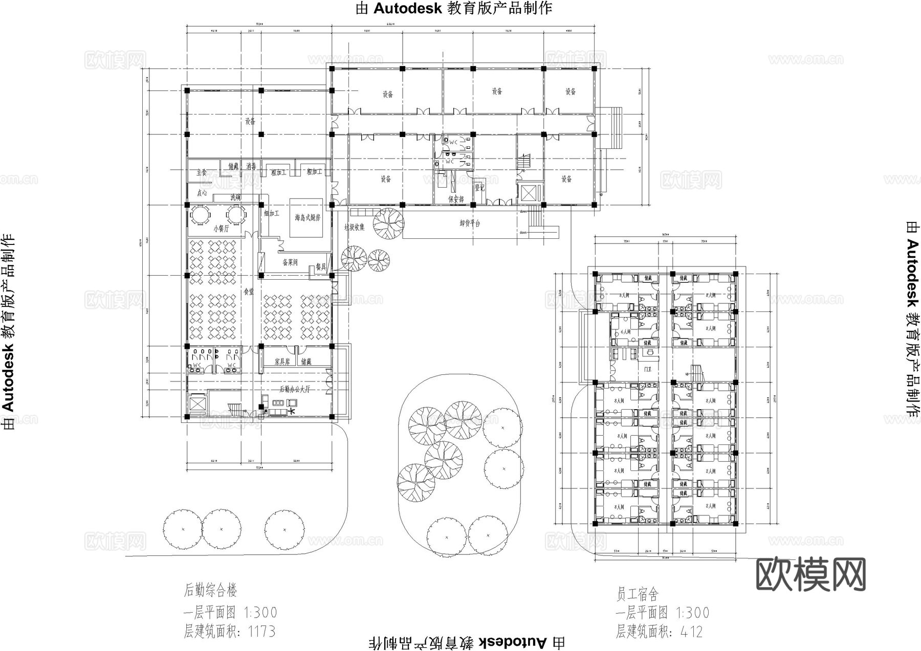 新中式民宿建筑平面方案cad施工图