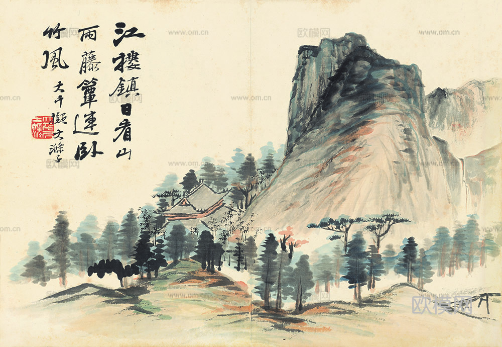 张大千绘画作品，中国近现代水墨画，写意水墨画18