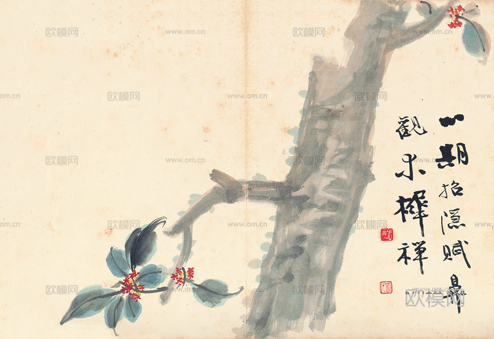 张大千绘画作品，中国近现代水墨画，写意水墨画33