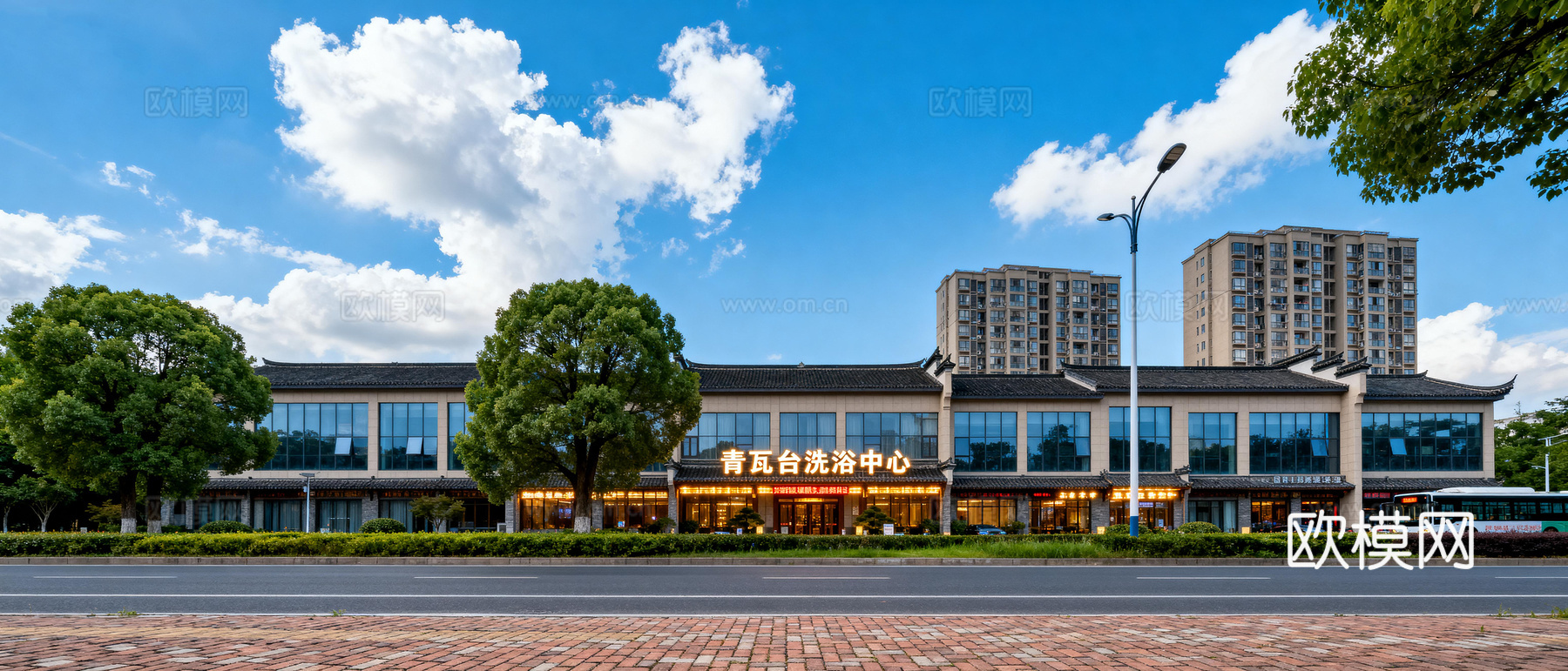 大街外景 门面外景，窗景，城市街道