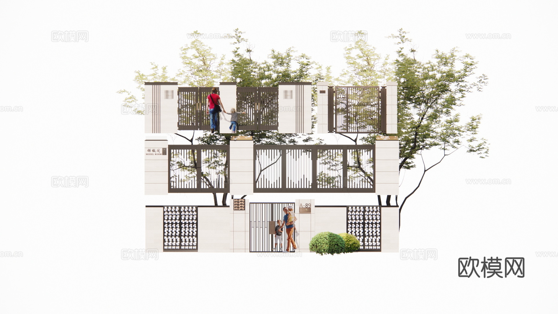 草坪灯 造景 水池 室内造景 庭院门 庭院灯 室内景观 露台su模型