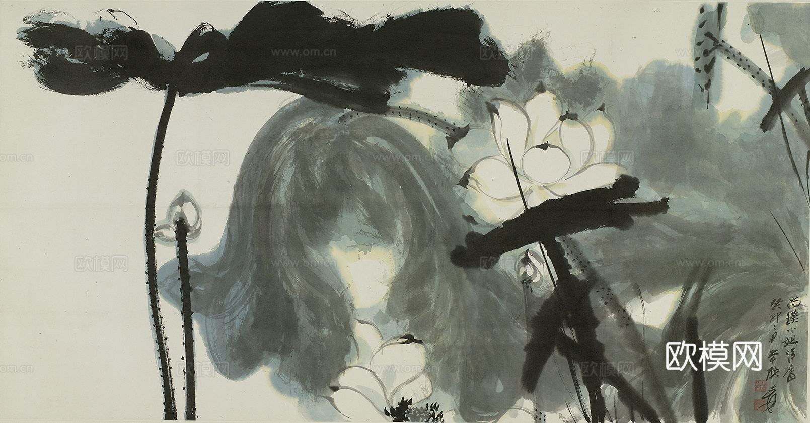 张大千绘画作品，中国近现代水墨画，写意水墨画1下载