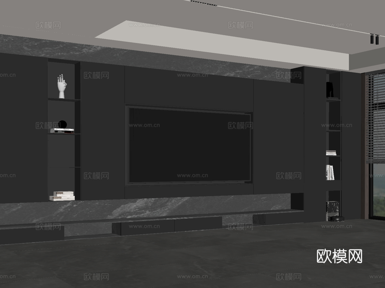 意式背景墙 电视背景墙su模型
