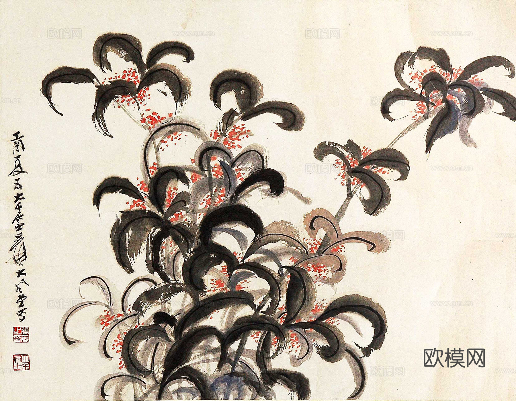 张大千绘画作品，中国近现代水墨画，写意水墨画44下载