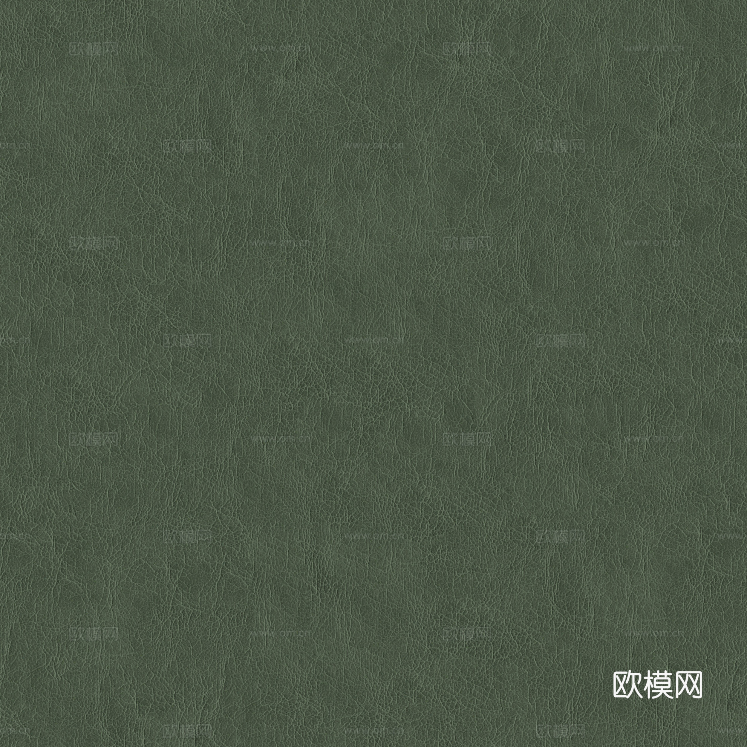 现代无缝法式细纹皮革 绿色哑光皮革皮纹贴图