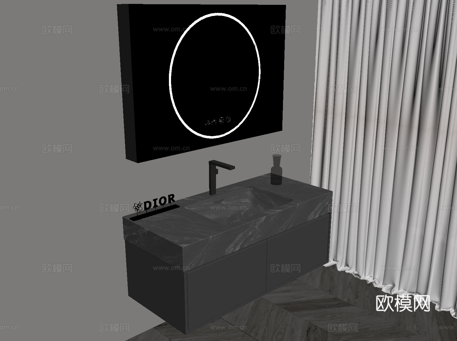 现代意式浴室柜su模型