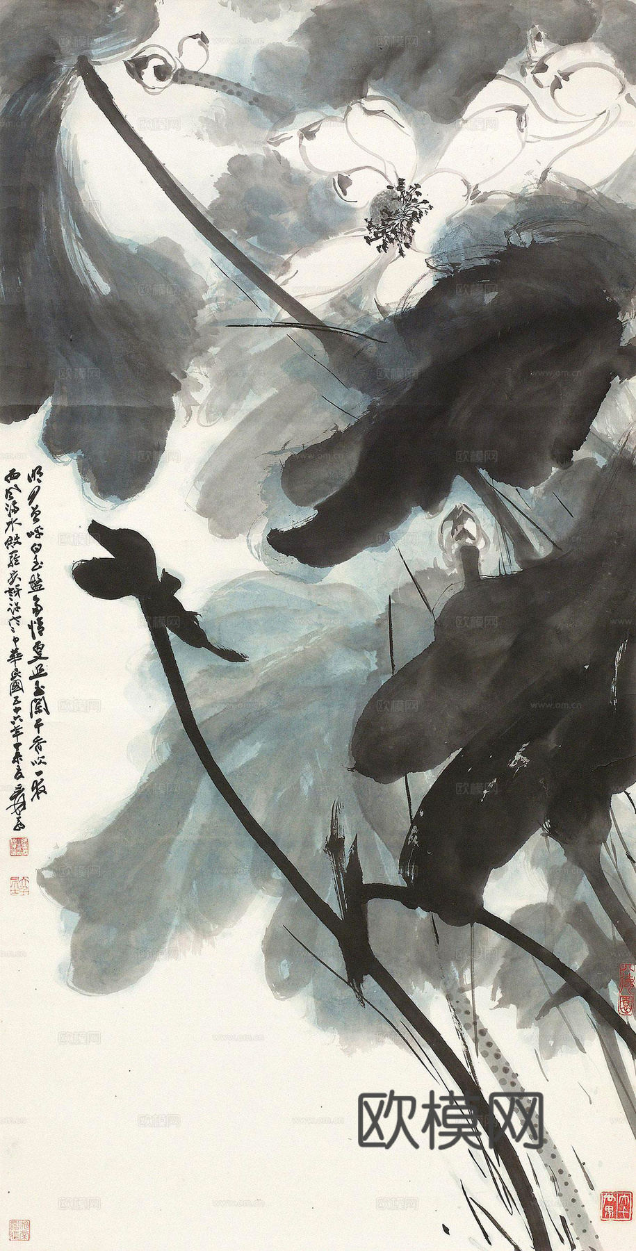 张大千绘画作品，中国近现代水墨画，写意水墨画79