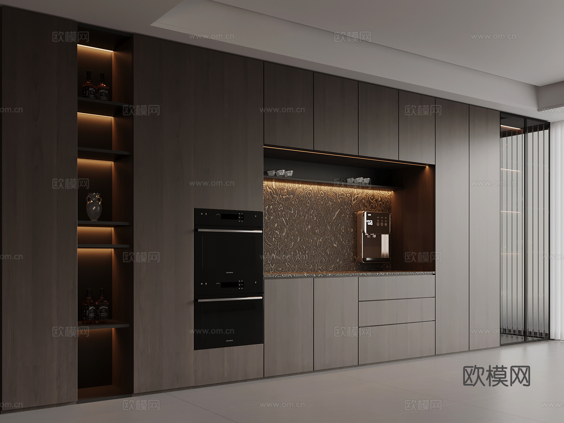 意式酒柜su模型
