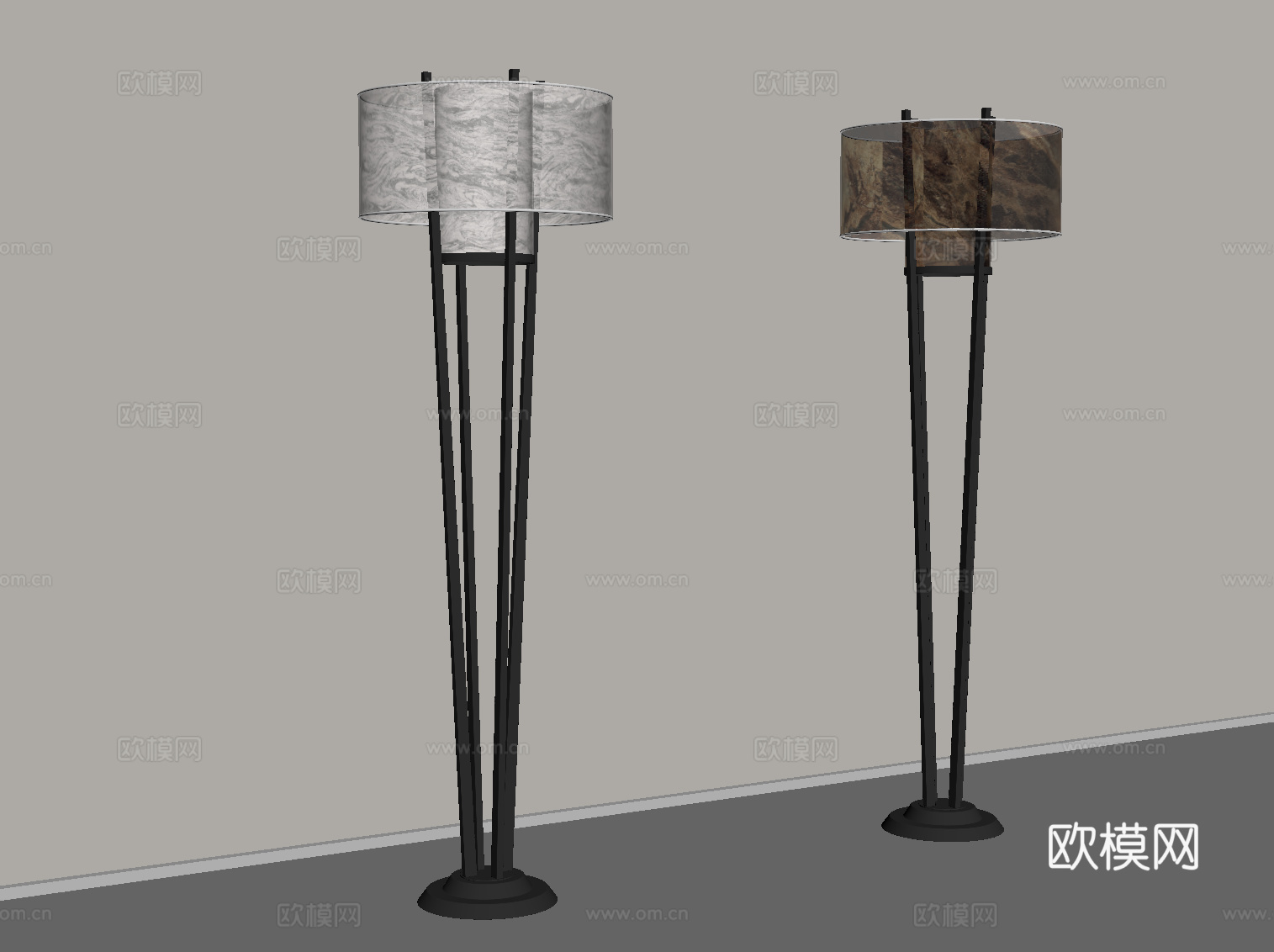 现代落地灯su模型