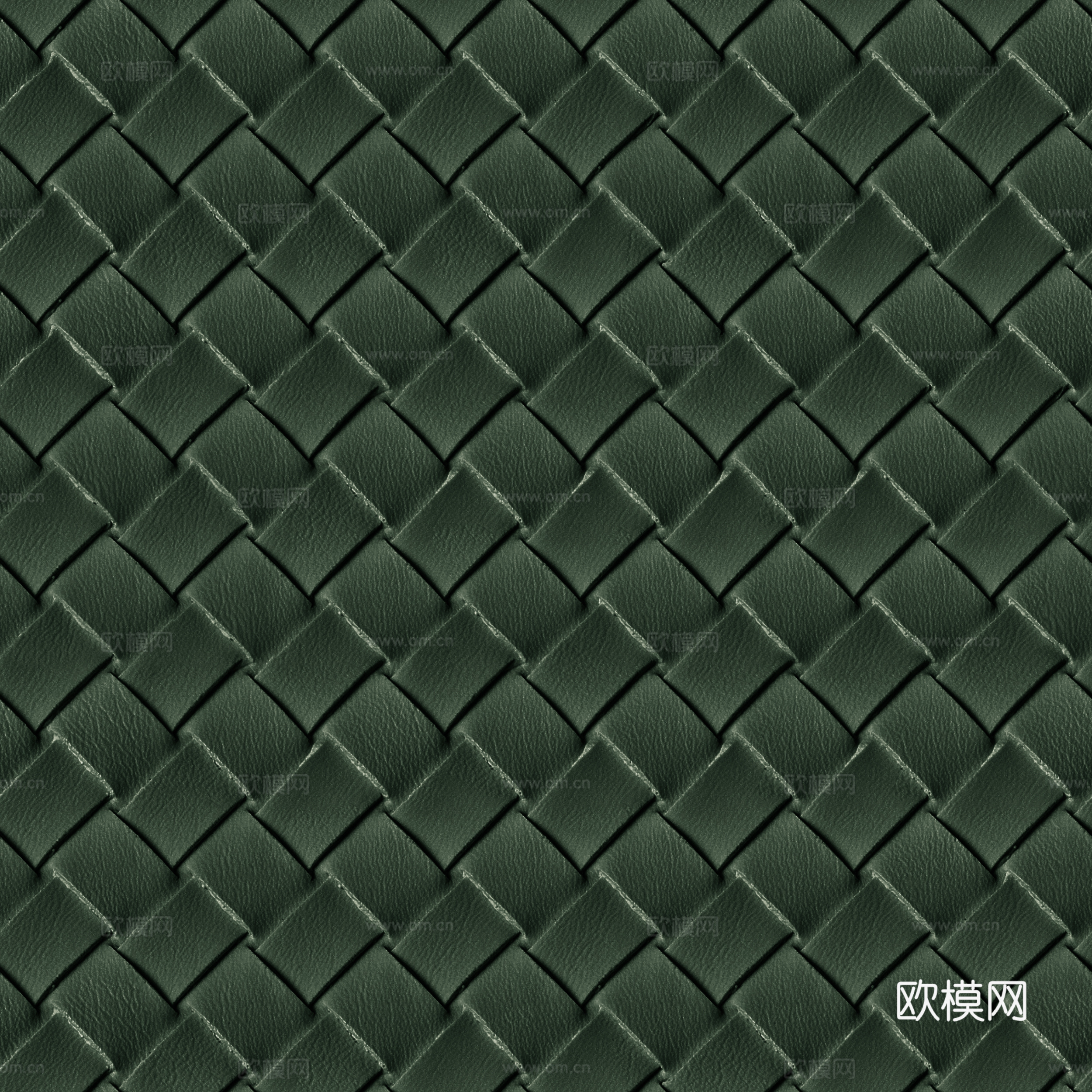 现代轻奢编织皮 绿色皮纹编织贴图