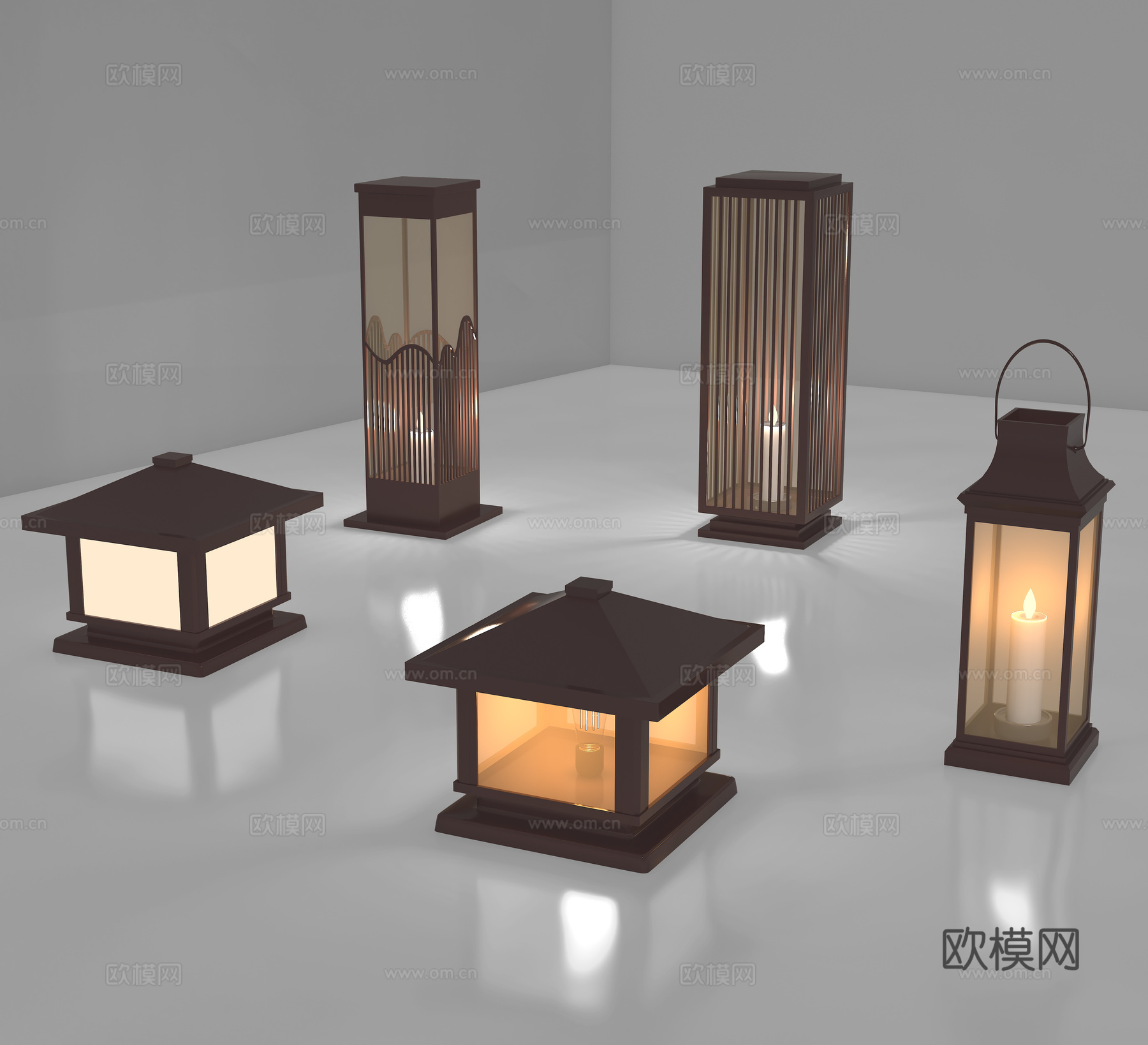 地灯 庭院灯 柱灯 太阳能灯su模型