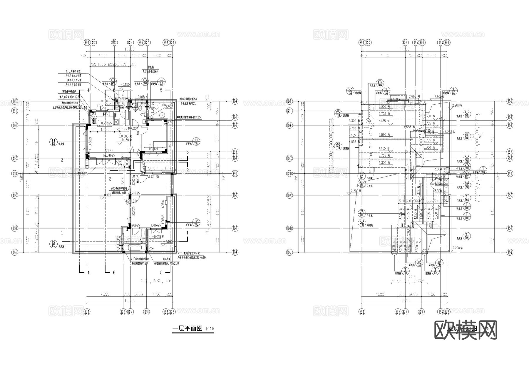 春风民宿建筑施工图cad施工图