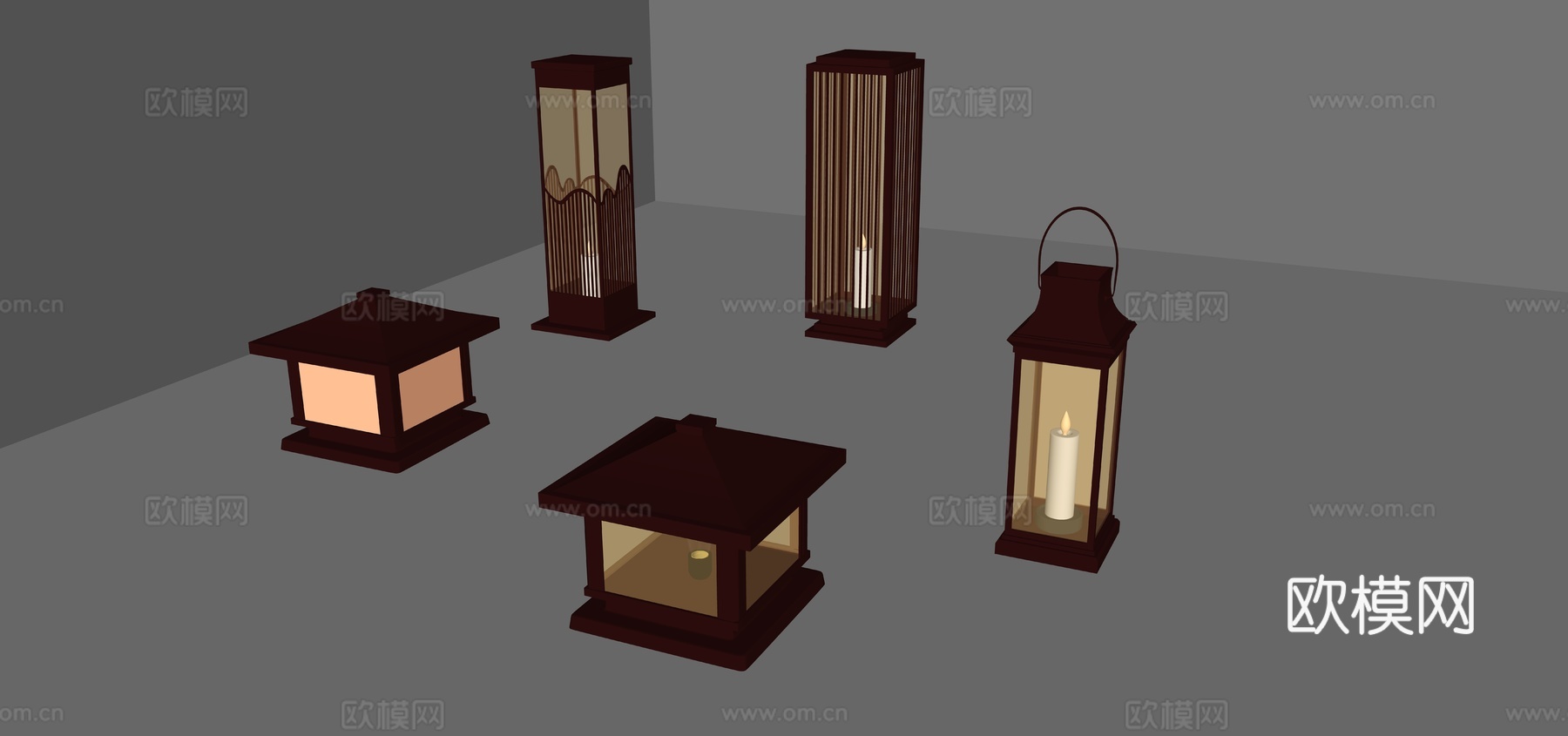 地灯 庭院灯 柱灯 太阳能灯su模型