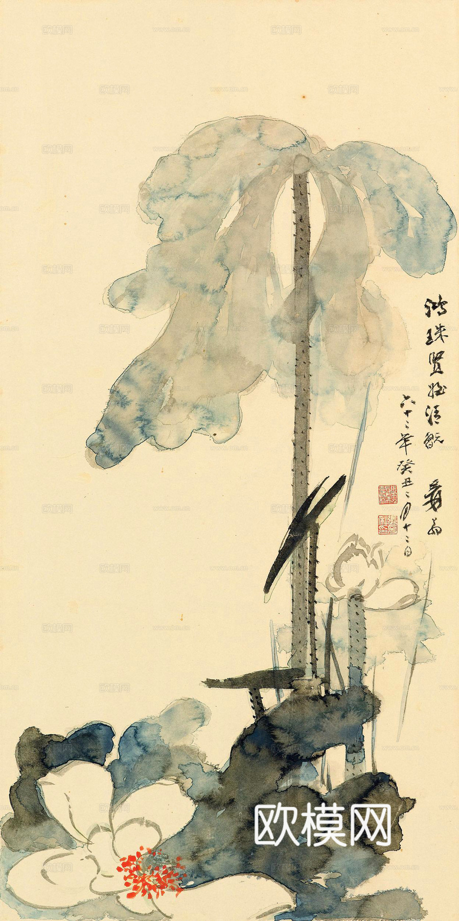 张大千绘画作品，中国近现代水墨画，写意水墨画57下载