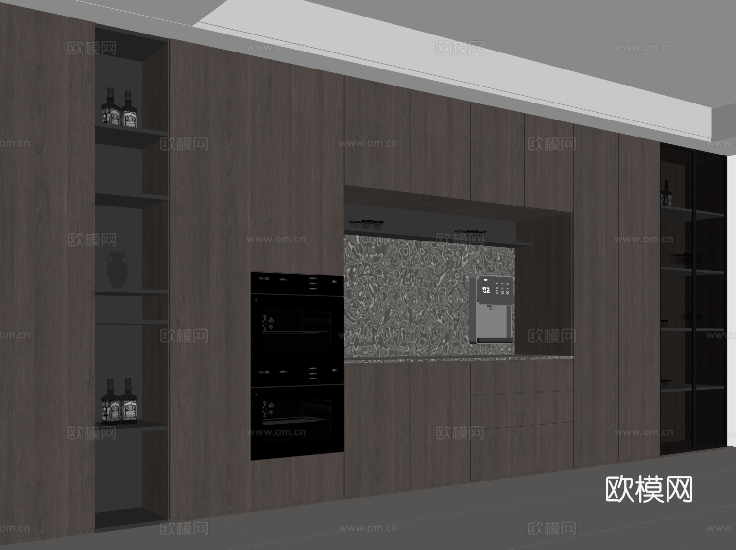 意式酒柜su模型