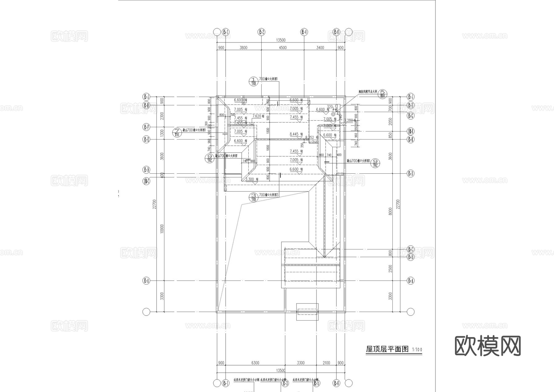 桃李两层民宿建筑施工图cad施工图