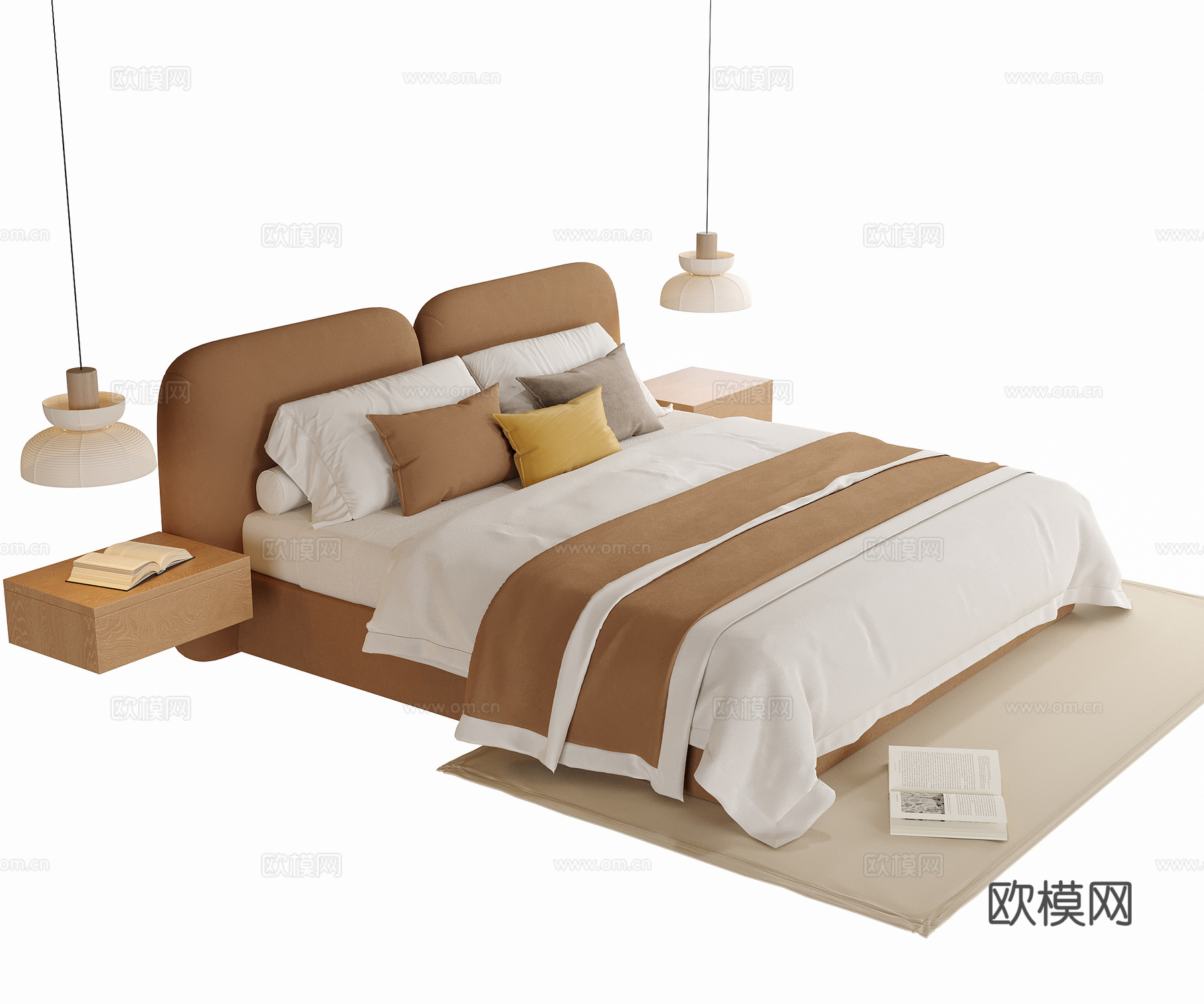 现代儿童床 单人床su模型