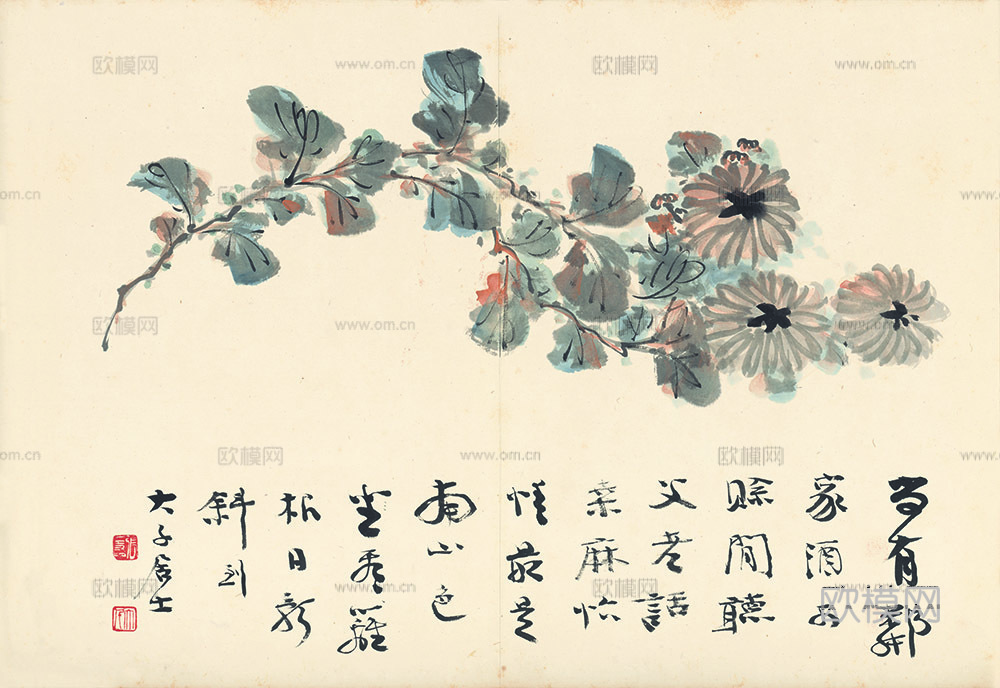 张大千绘画作品，中国近现代水墨画，写意水墨画34