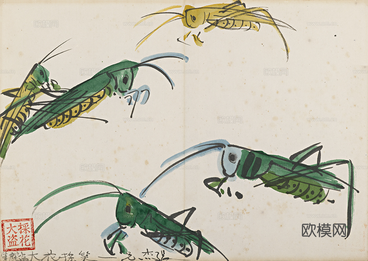 张大千绘画作品，中国近现代水墨画，写意水墨画3