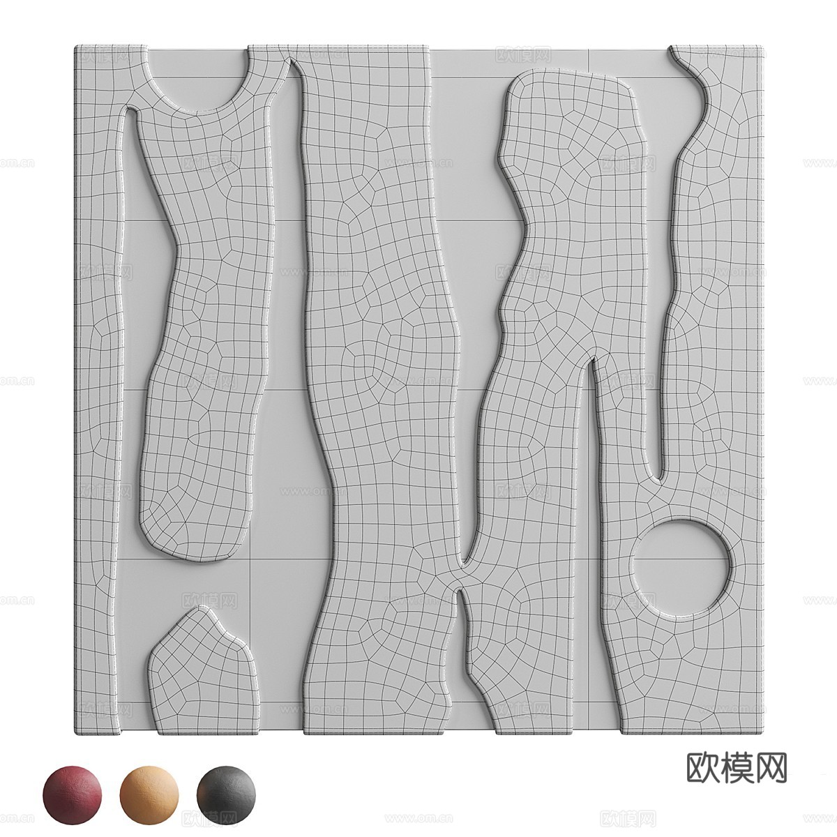 现代艺术墙饰 挂饰 装饰板3d模型下载（渲染图5）