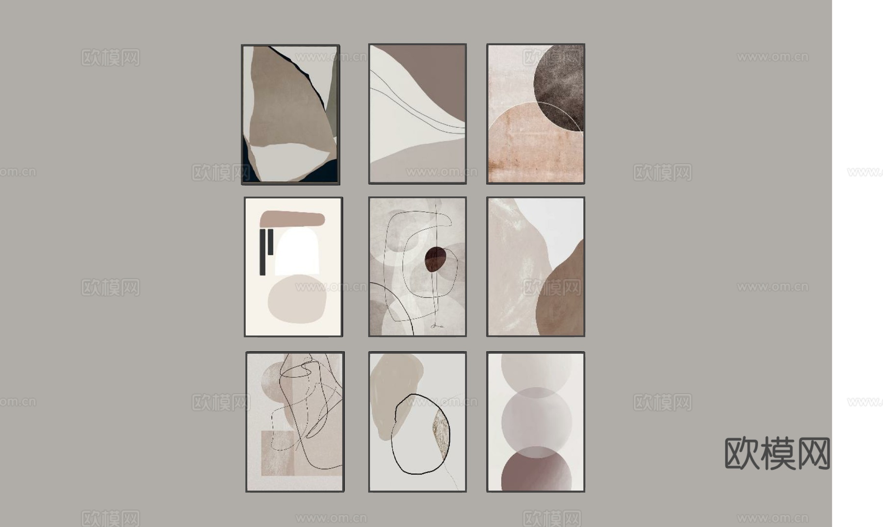 现代抽象个性装饰画su模型