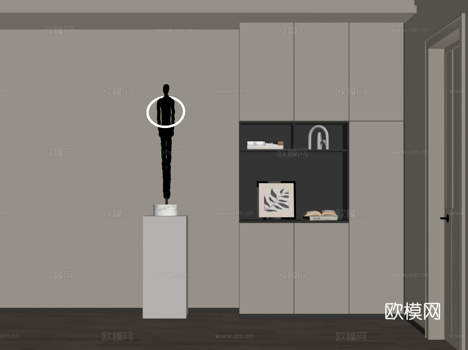 现代玄关柜 入户装饰柜su模型