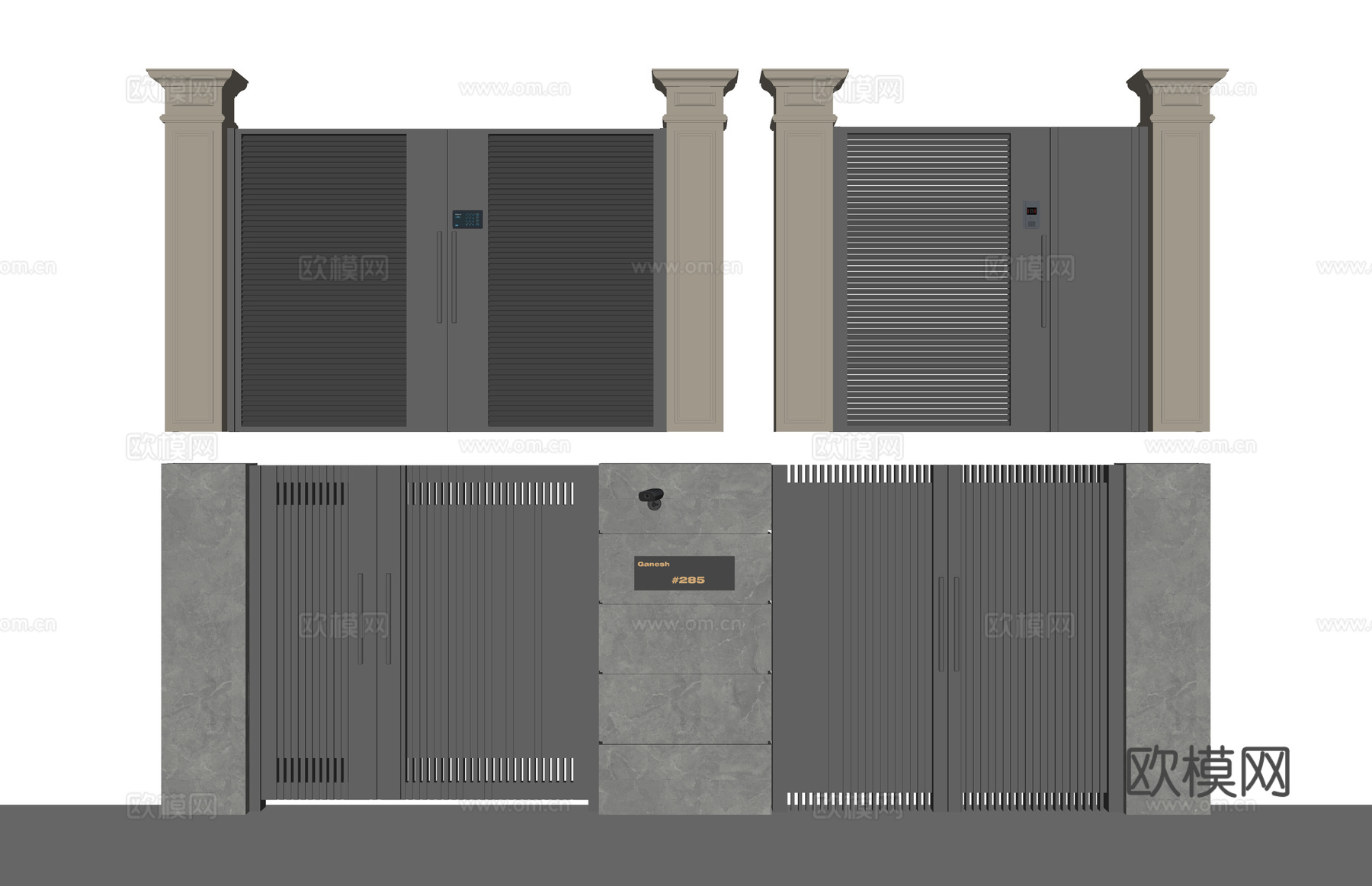 草坪灯 造景 水池 室内造景 庭院门 庭院灯 室内景观 露台su模型