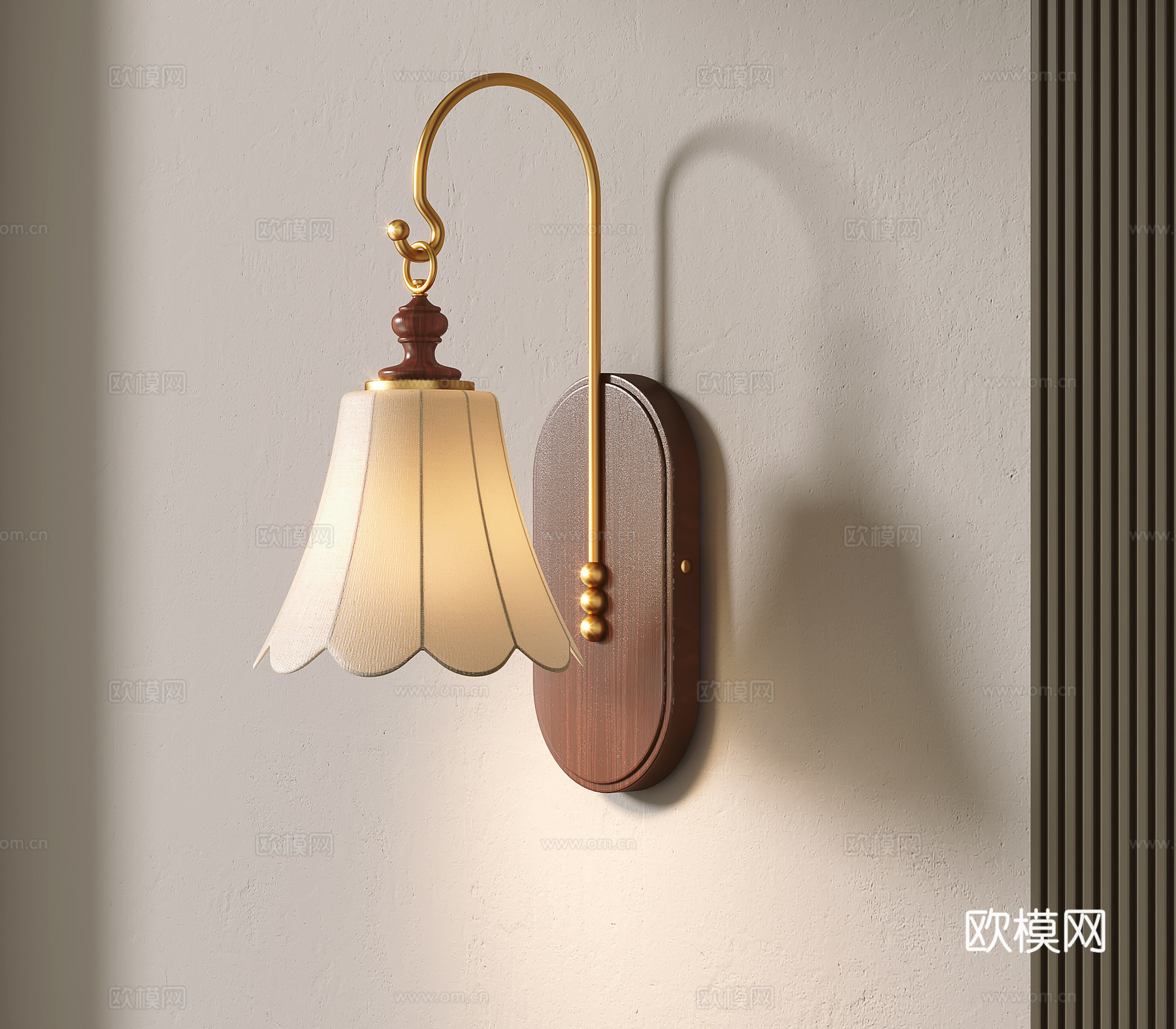 中古风壁灯 床头壁灯3d模型下载