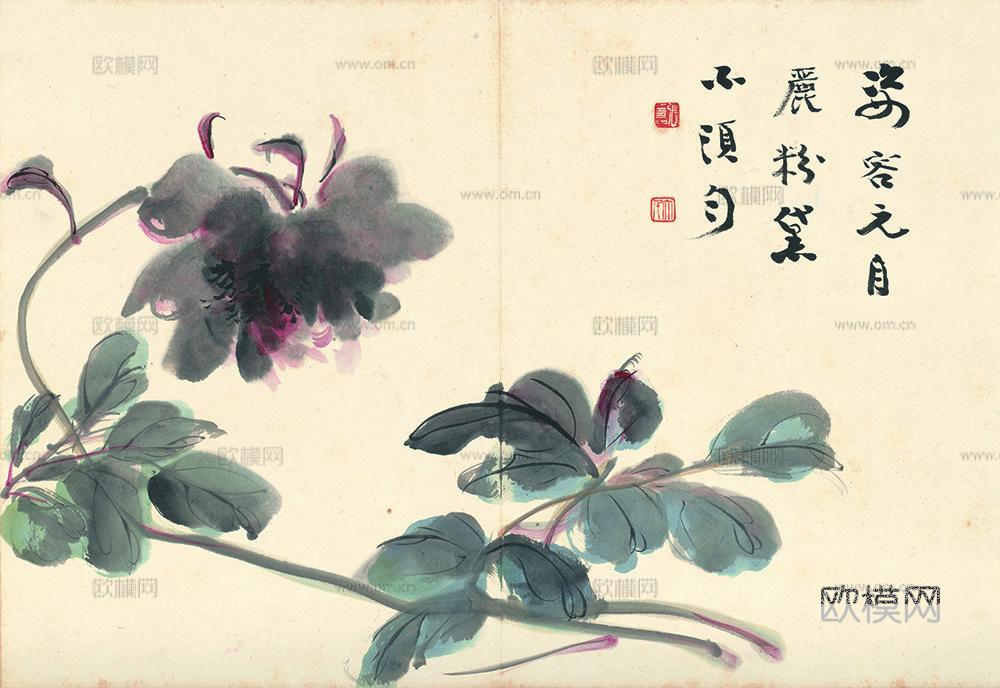 张大千绘画作品，中国近现代水墨画，写意水墨画26下载