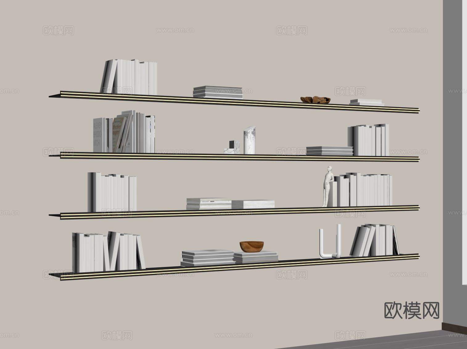 现代书架su模型