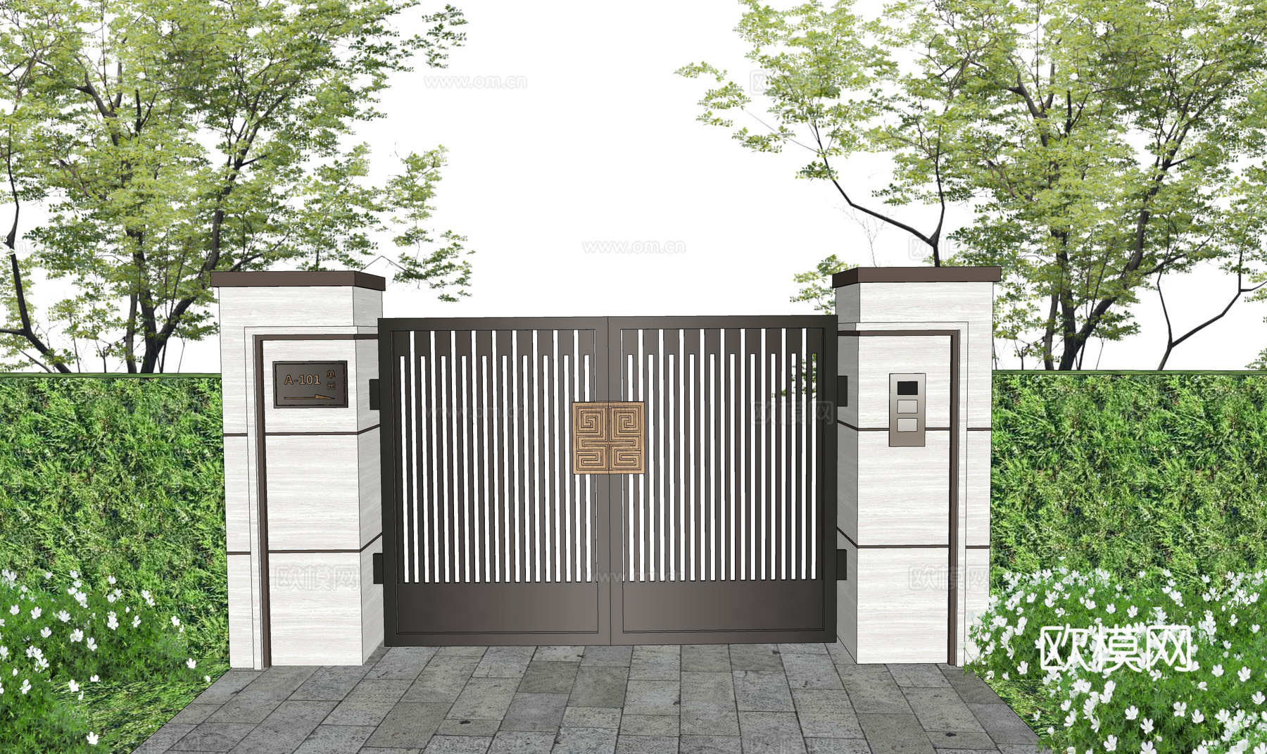 水池 阳光房 微景观 露台 造景 屋顶花园 水景 景观su模型