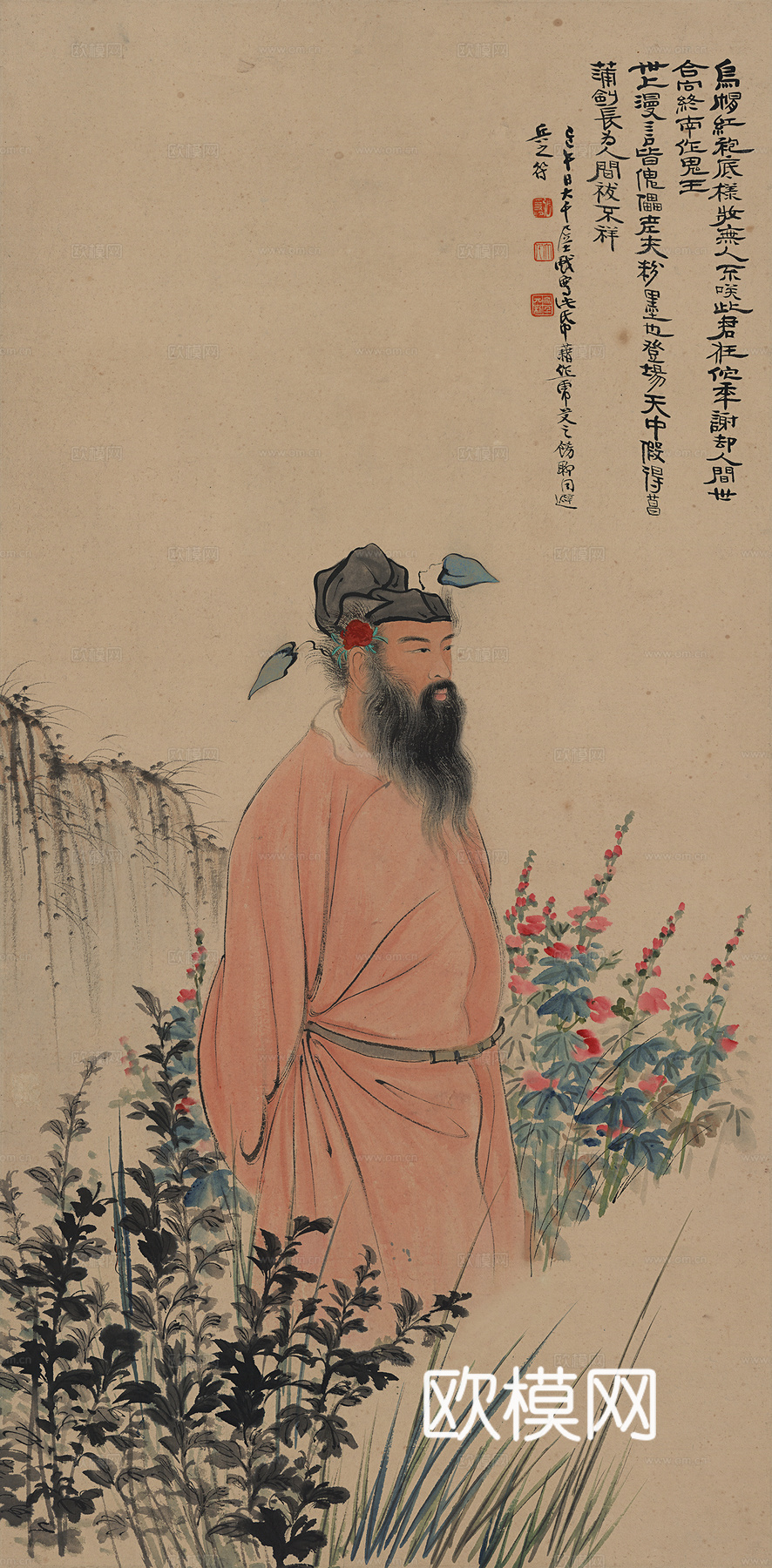 张大千绘画作品，中国近现代水墨画，写意水墨画判官