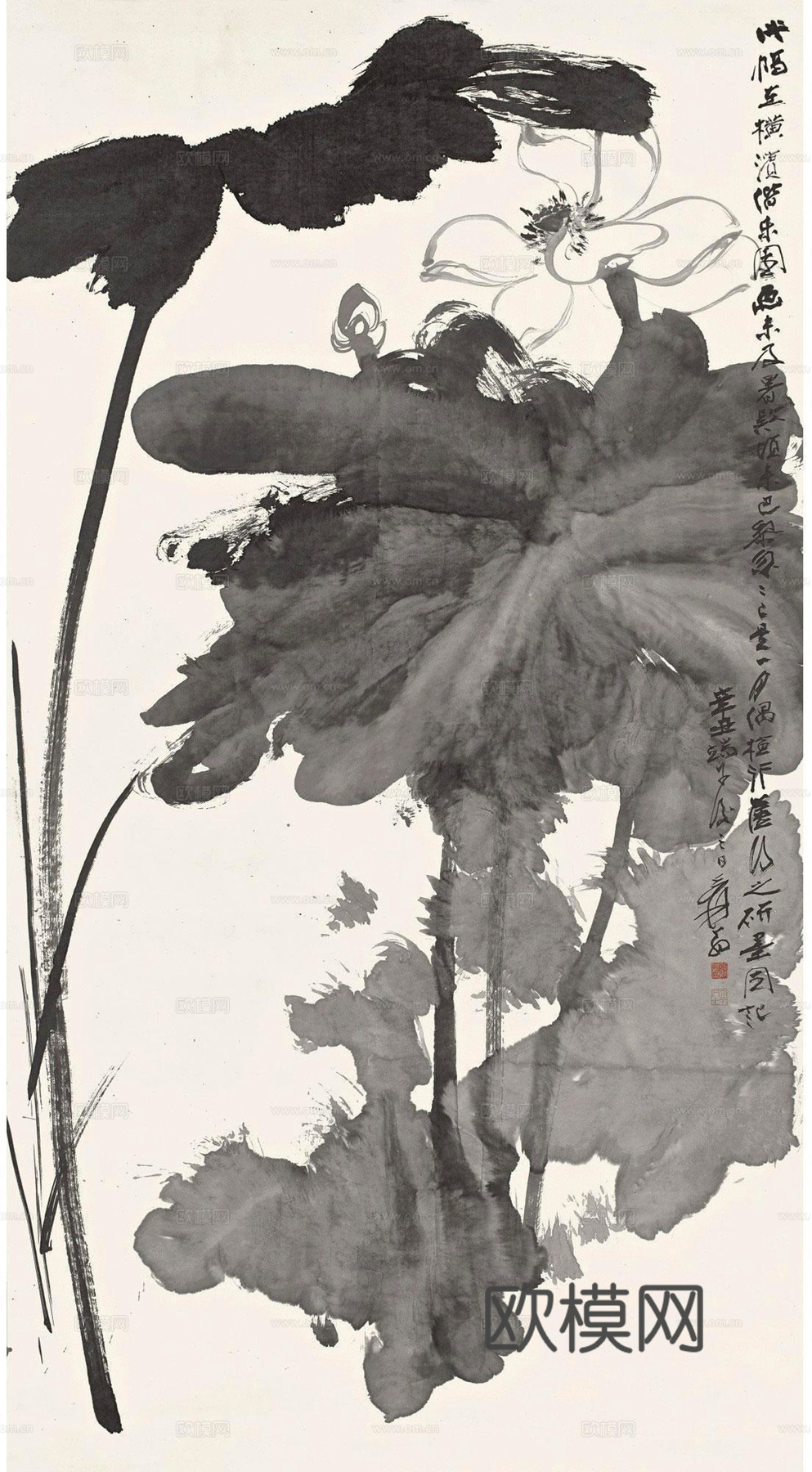 张大千绘画作品，中国近现代水墨画，写意水墨画78