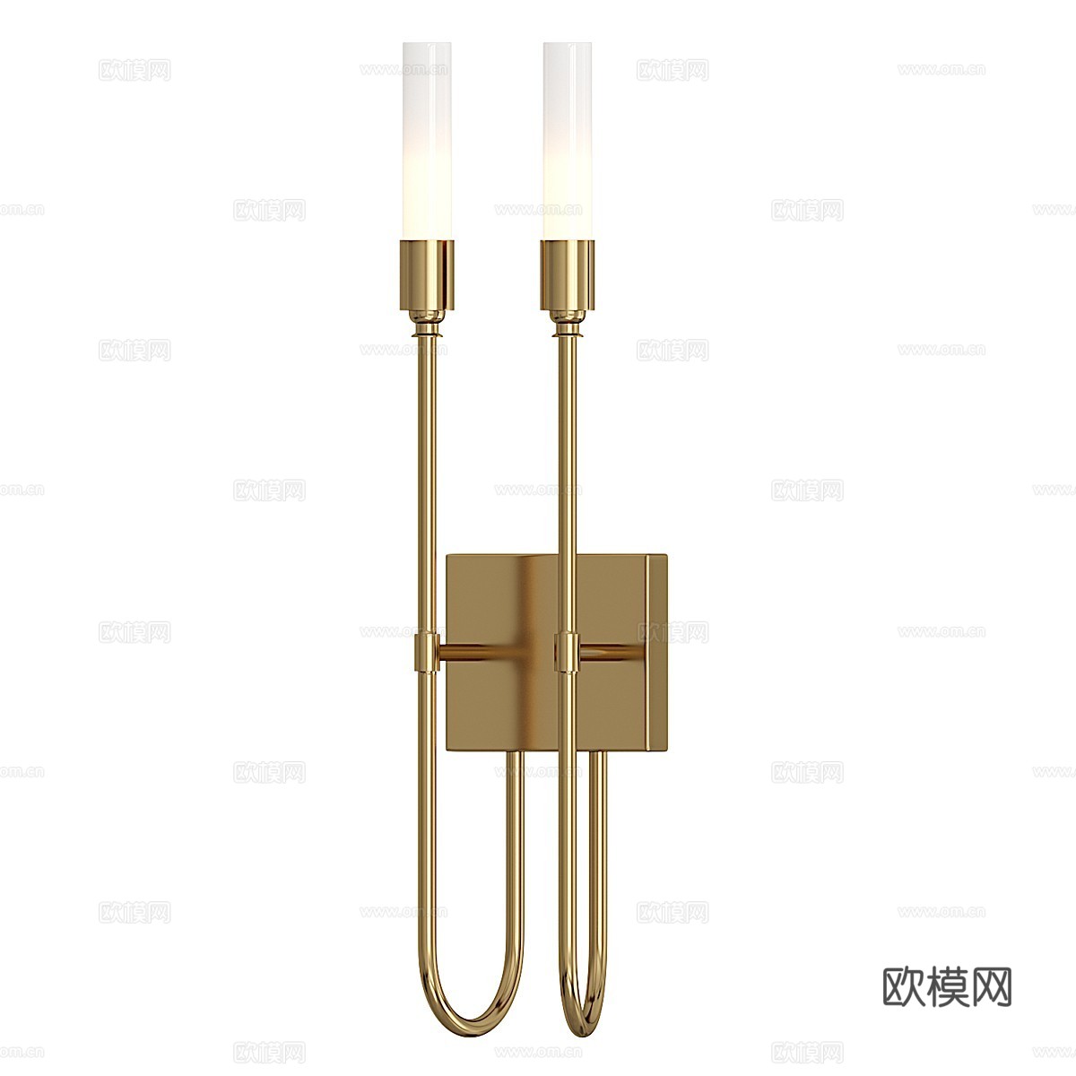 现代轻奢金属装饰壁灯3d模型下载（渲染图2）