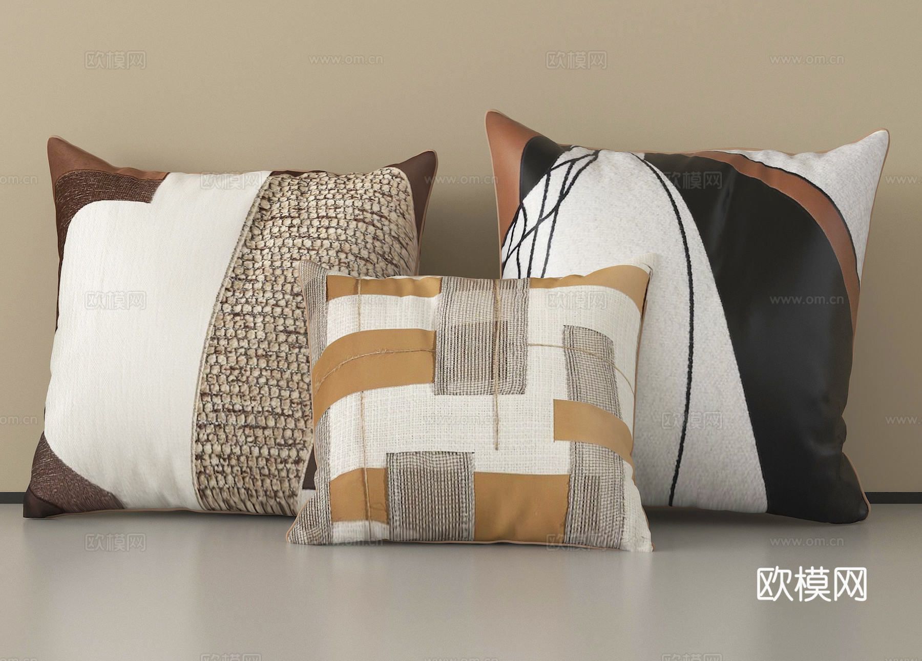 现代抱枕 靠枕 靠垫su模型