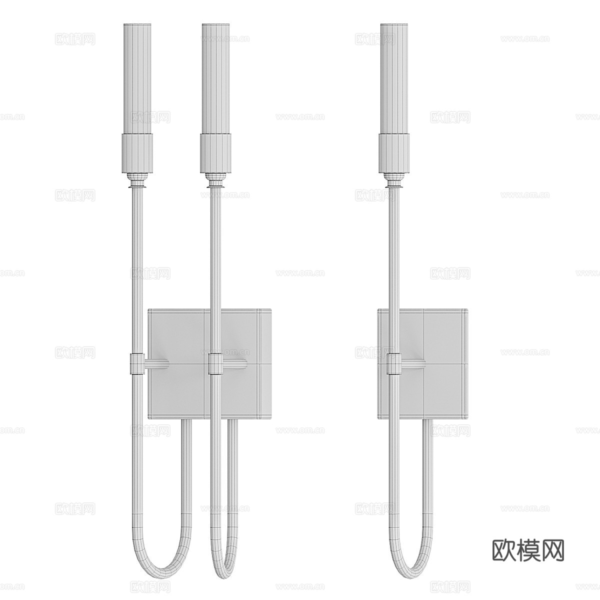 现代轻奢金属装饰壁灯3d模型下载（渲染图3）