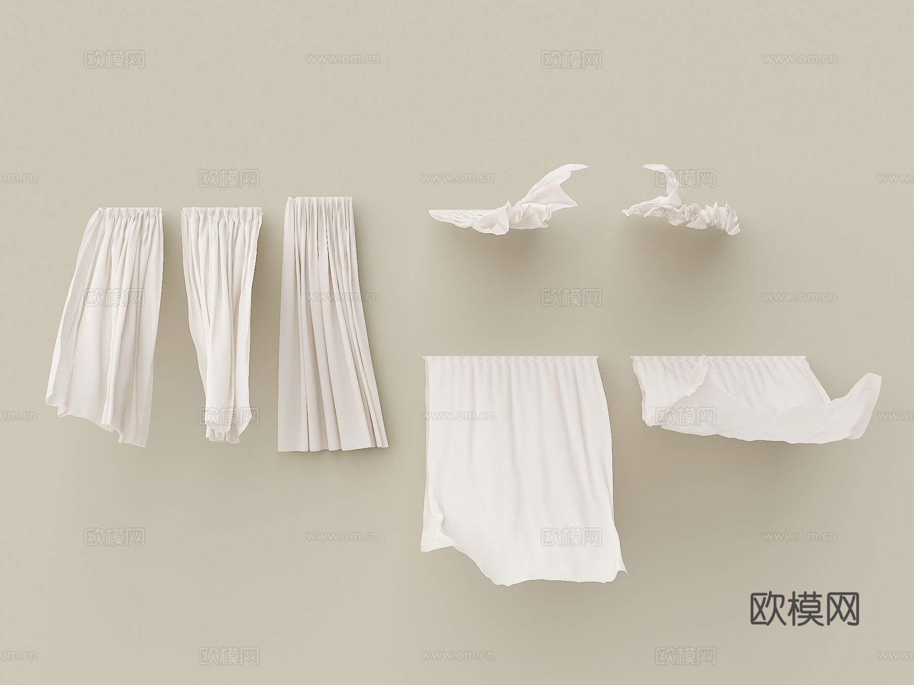 现代窗帘 风吹窗帘 飘动的窗帘 窗帘 纱帘 客厅窗帘 落地窗su模型