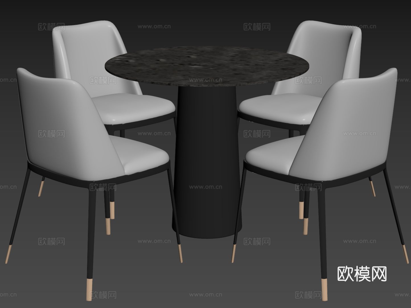 现代奶油风桌椅组合 餐桌组合 洽谈桌椅 圆桌 休闲桌椅su模型
